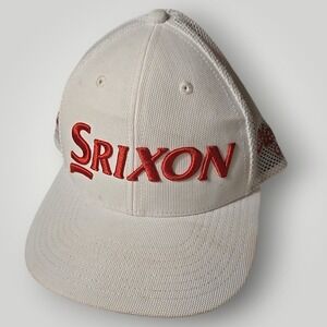 Srixon Cleveland Golf White‎ Mesh Trucker Hat Snapback Red Embroidery Structured